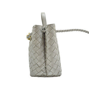 Bottega Veneta Gray Andiamo Lambskin Shoulder Bag